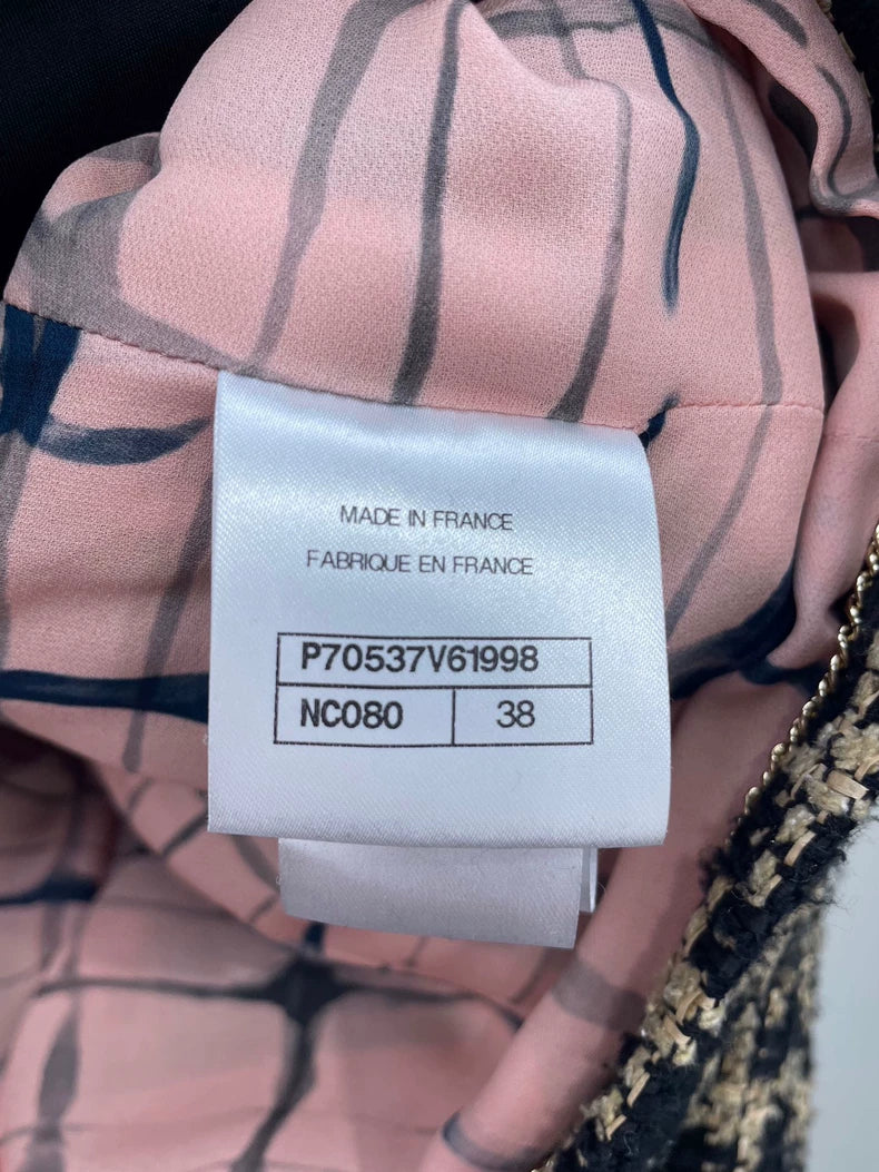 Chanel Checkered Chain Trim Blazer