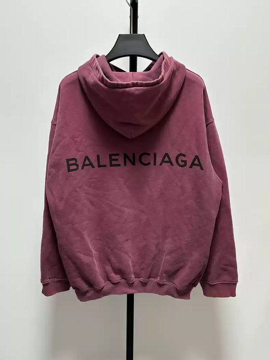 Balenciaga Pink Purple Back Letter Hoodie