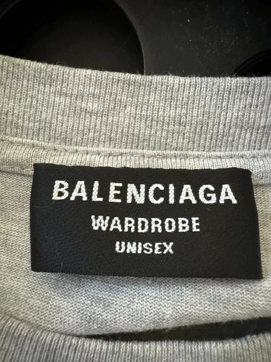 Balenciaga gray front and back logo short sleeved shirt