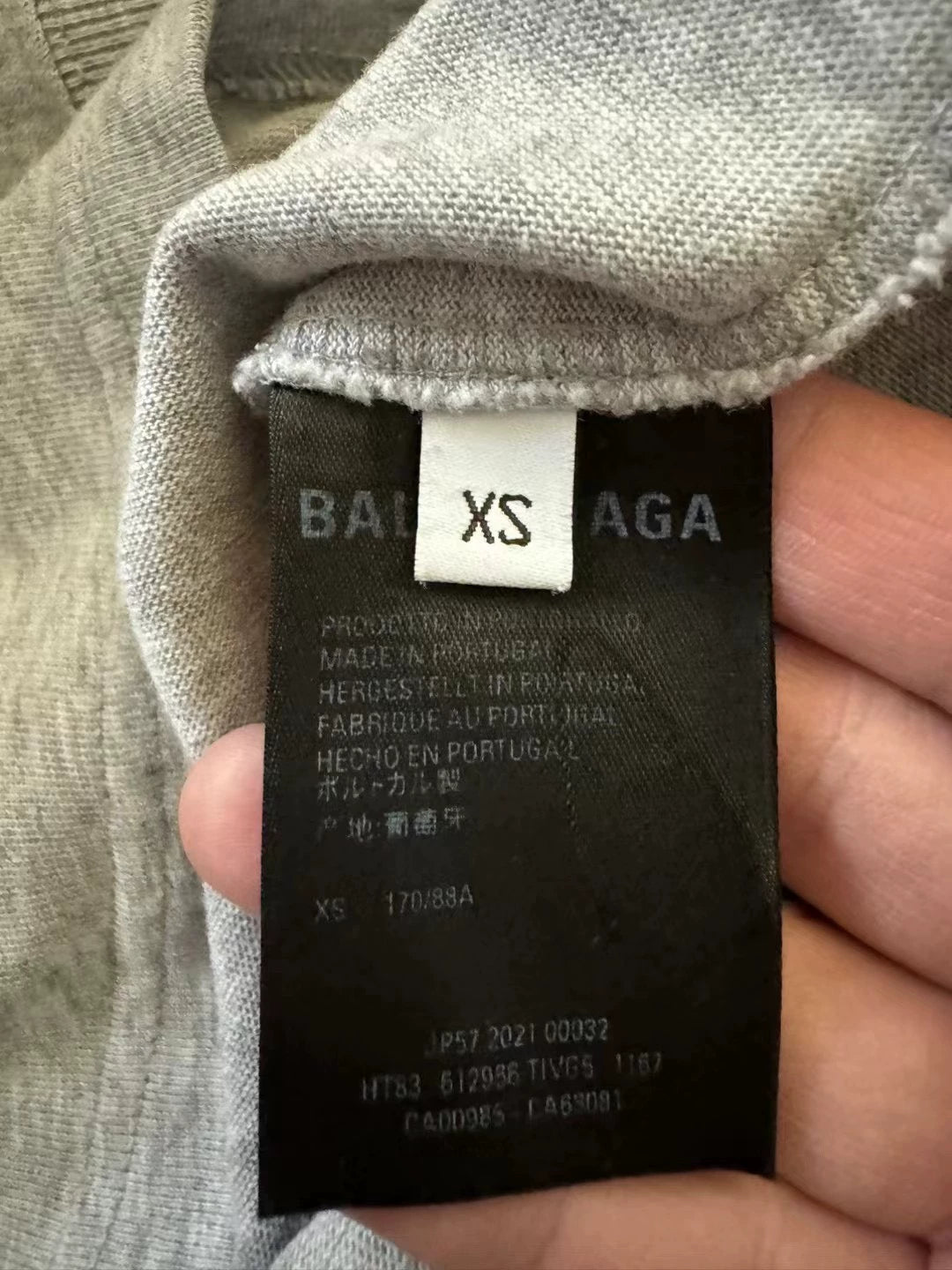 Balenciaga gray front and back logo short sleeved shirt