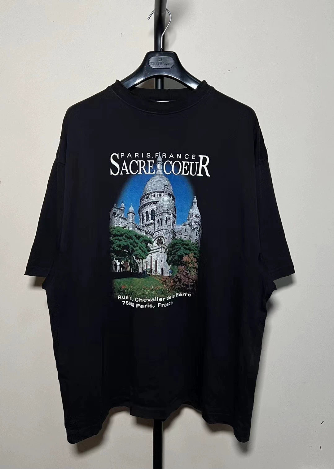 Balenciaga Black Church Letter Short Sleeve