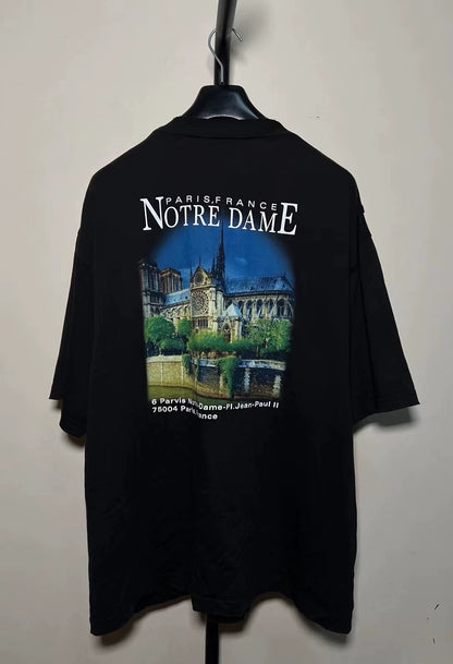 Balenciaga Black Church Letter Short Sleeve