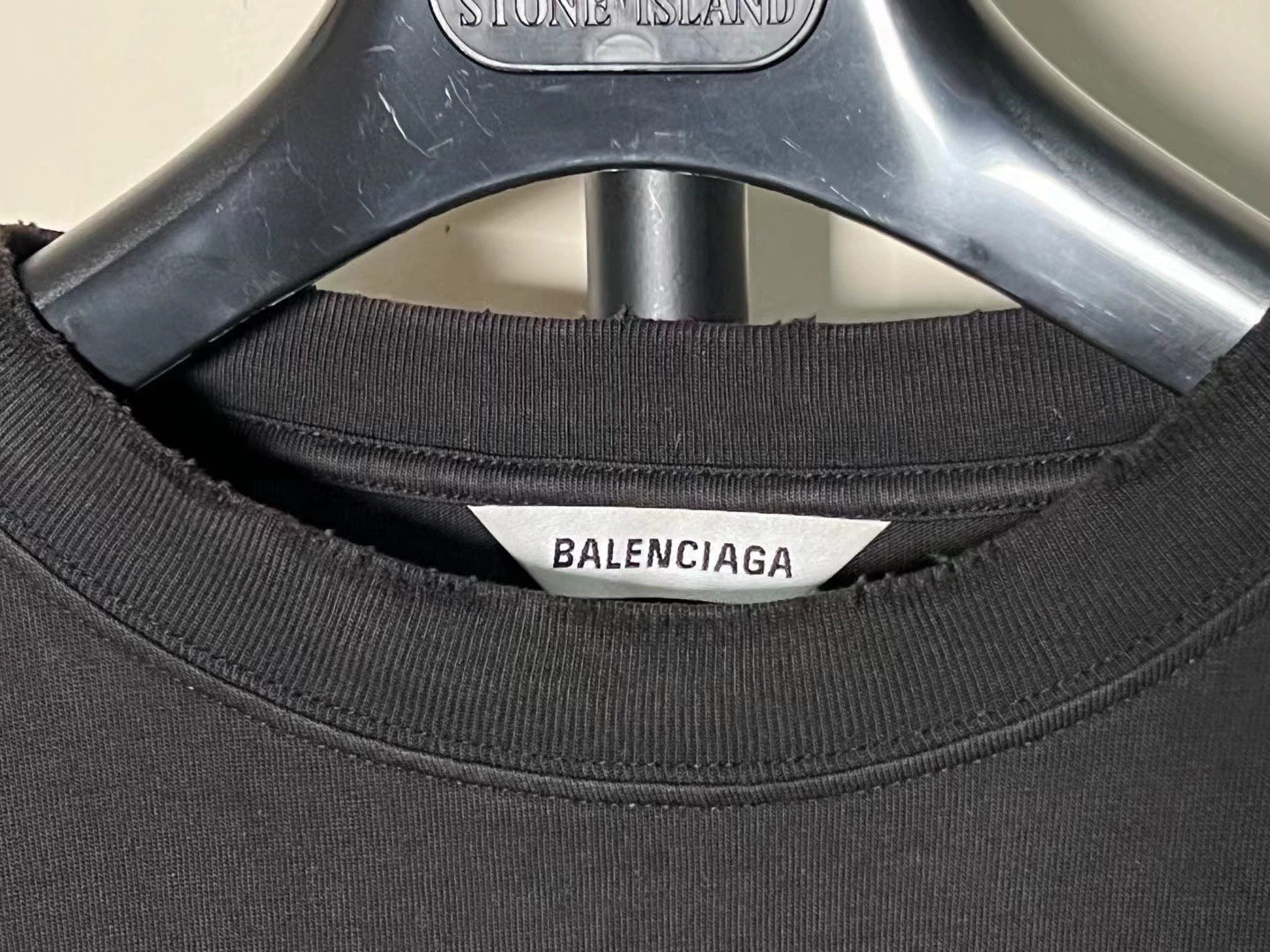 Balenciaga Black Church Letter Short Sleeve