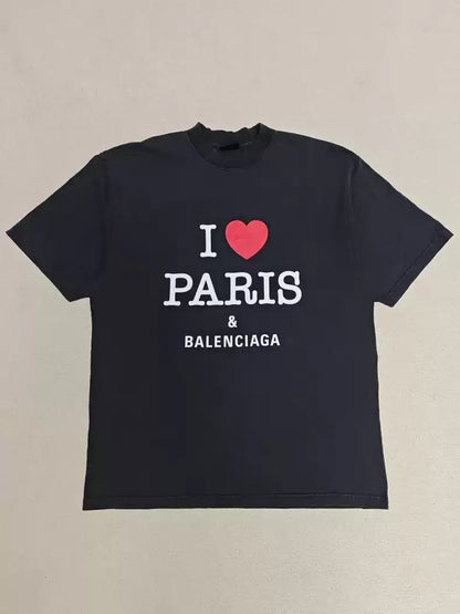 Balenciaga 24 i love pairs letter short sleeves