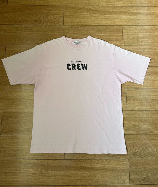 Balenciaga cream pink short sleeved shirt