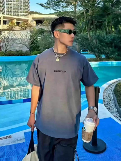 Balenciaga logo embroidered short sleeved shirt