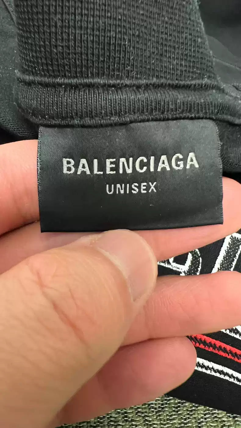 Balenciaga black cola tape short sleeved T-shirt