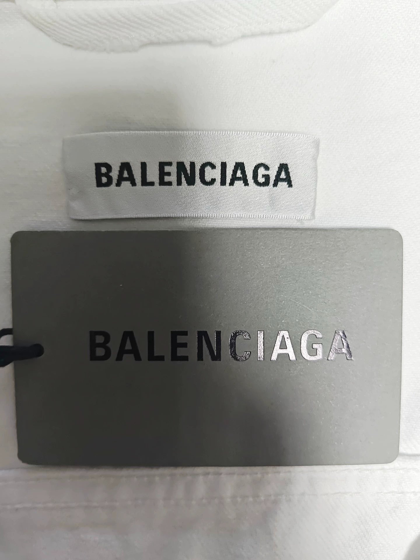 Balenciaga back letter logo stone washed denim jacket