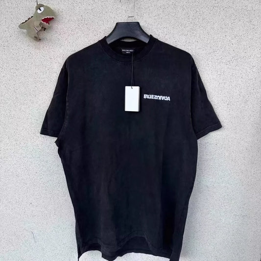 Balenciaga logo vintage short sleeved shirt