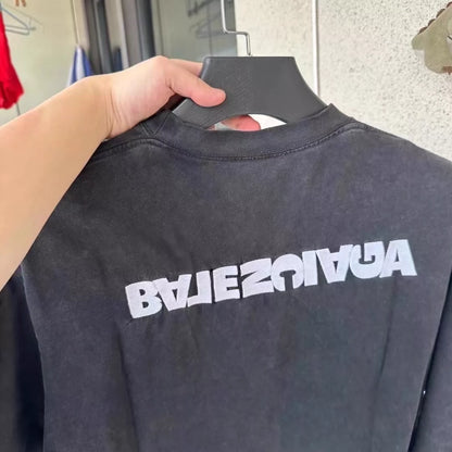 Balenciaga logo vintage short sleeved shirt