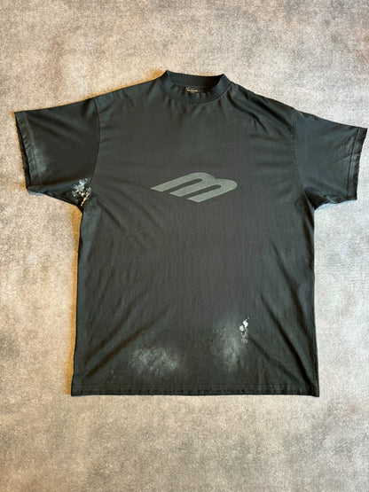 Balenciaga Autumn 24fall Black 3B Mud Stained Short Sleeve