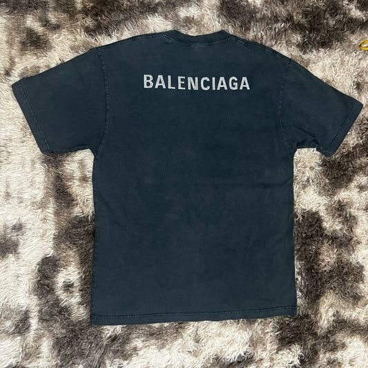 Balenciaga short sleeved T-shirt rhinestone SS23 round neck loose fit