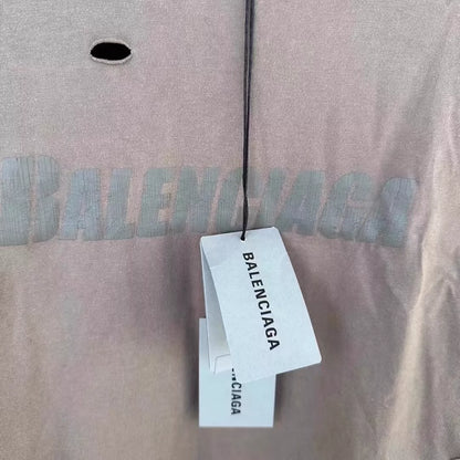 Balenciaga big hole short sleeved shirt