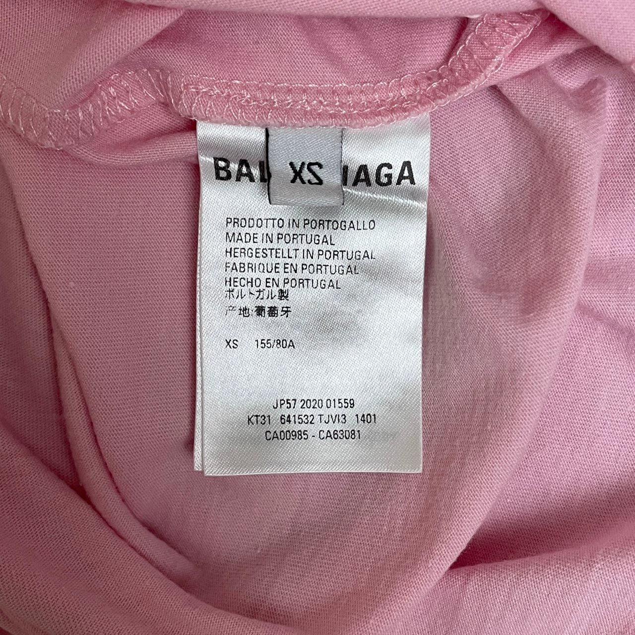 Balenciaga Sakura Pink Seven Nation Language Big Logo Short Sleeve