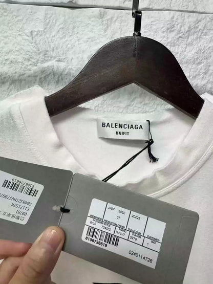 Balenciaga White Chest 3b Short Sleeve