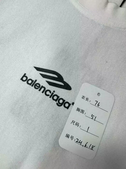 Balenciaga White Chest 3b Short Sleeve