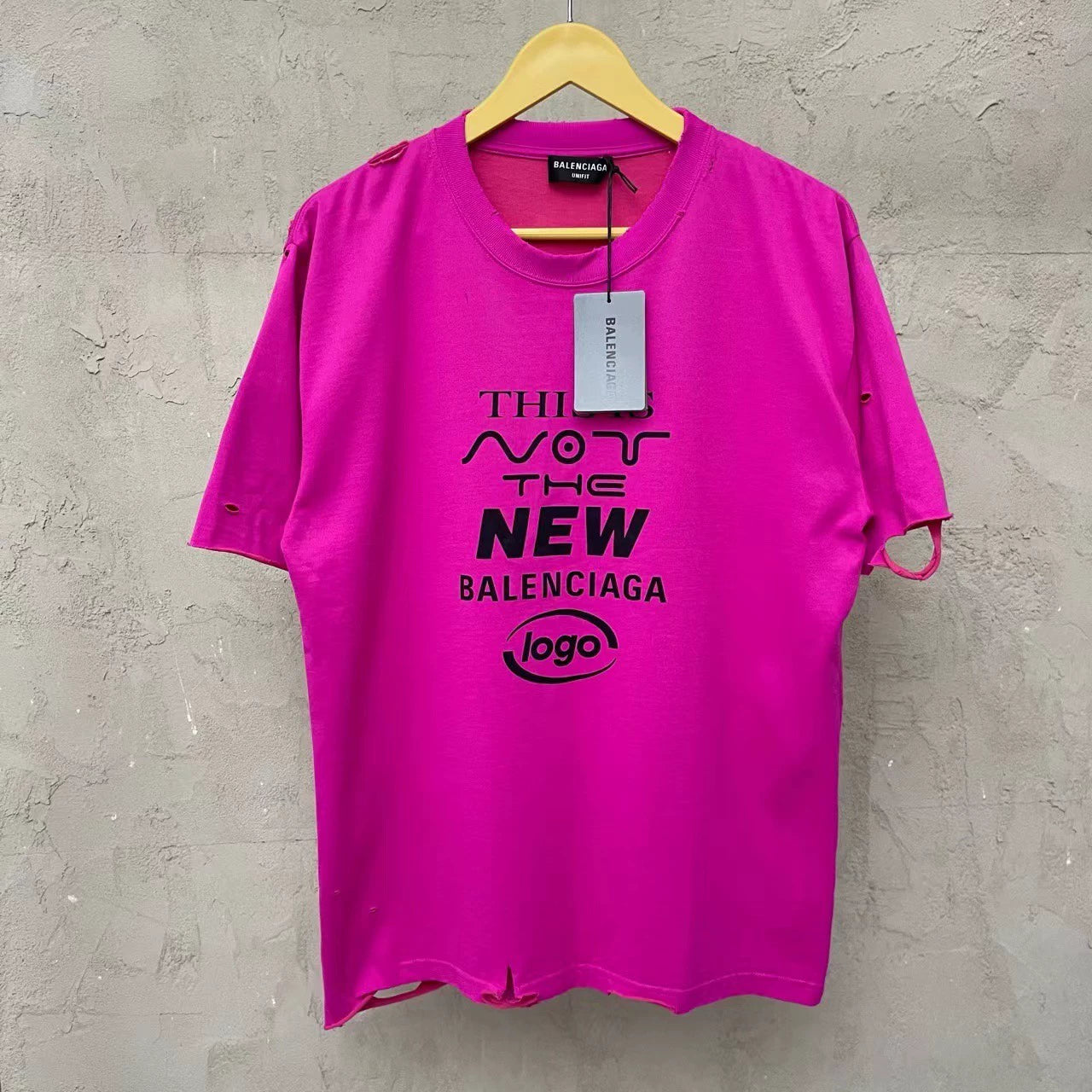 Balenciaga dragon fruit color slogan logo short sleeved shirt