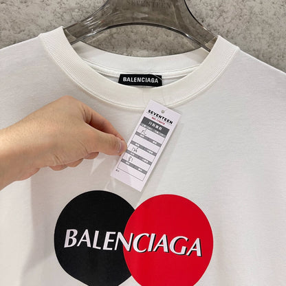 Balenciaga White Mastercard Printed Short Sleeve