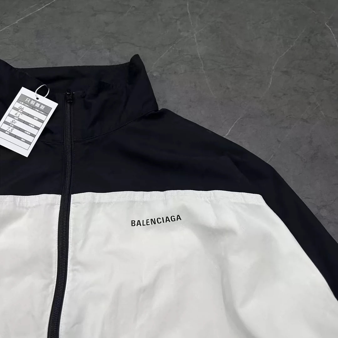 Balenciaga black and white spliced assault suit