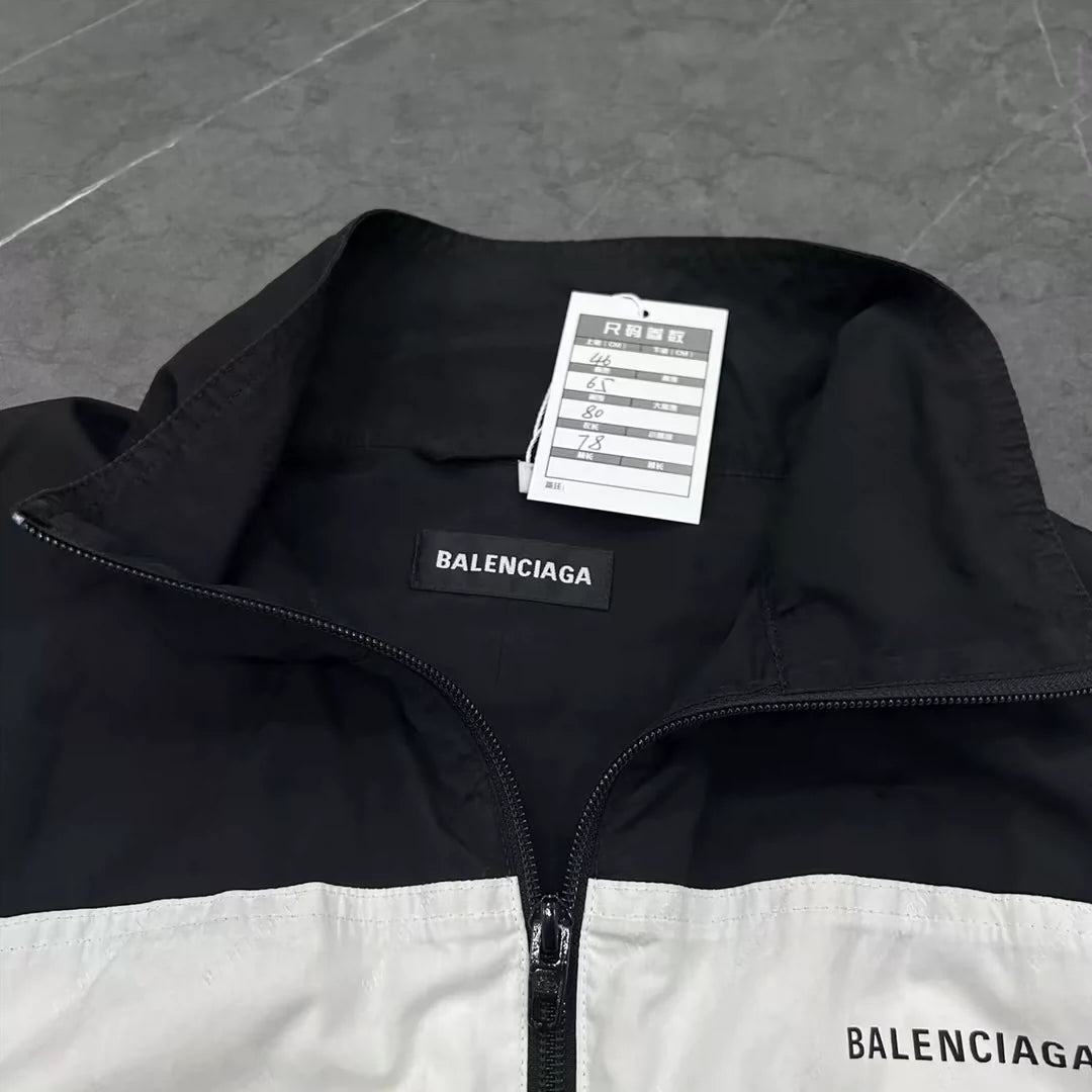 Balenciaga black and white spliced assault suit