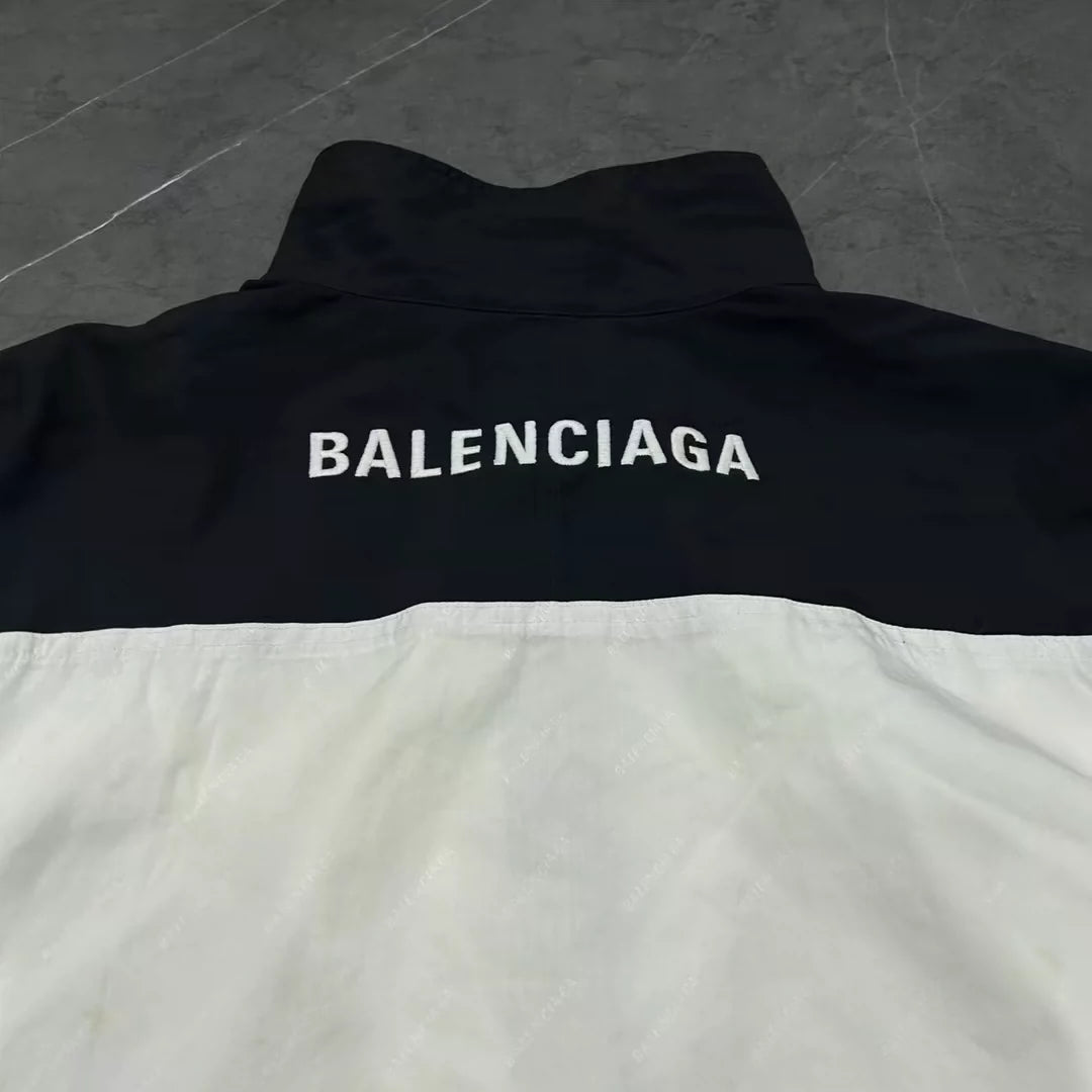 Balenciaga black and white spliced assault suit