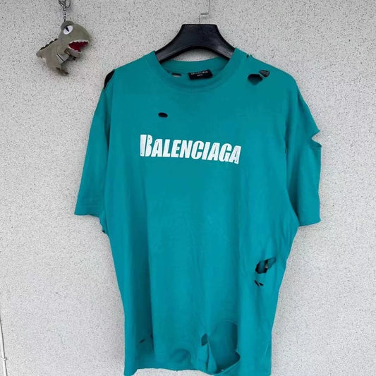 Balenciaga perforated short sleeved shirt