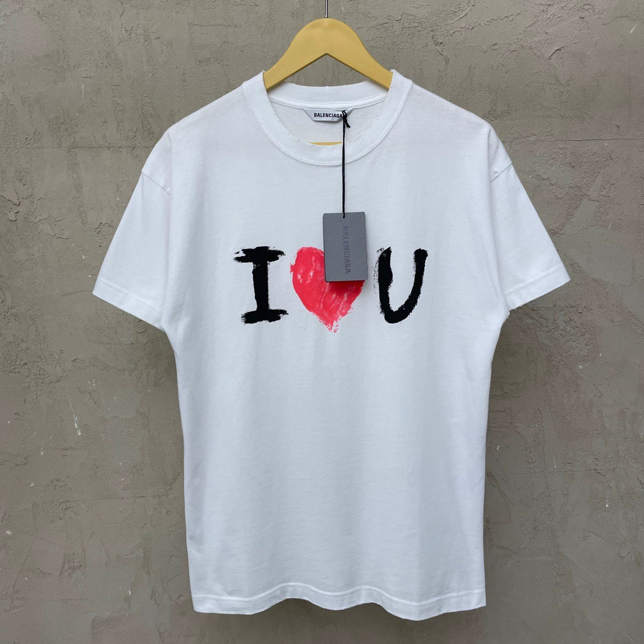 Balenciaga White I Love U Letter Love Short sleeved T-shirt