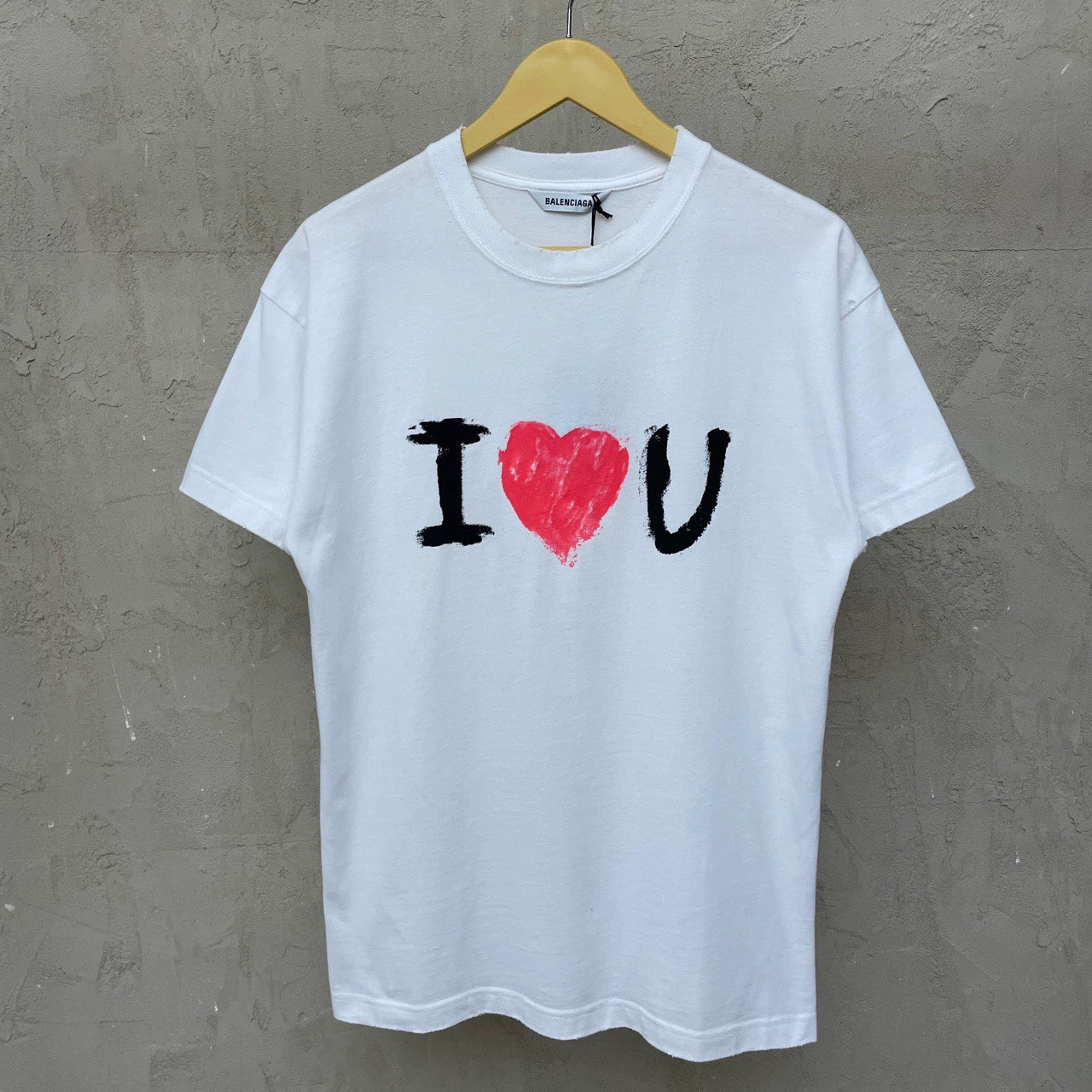 Balenciaga White I Love U Letter Love Short sleeved T-shirt