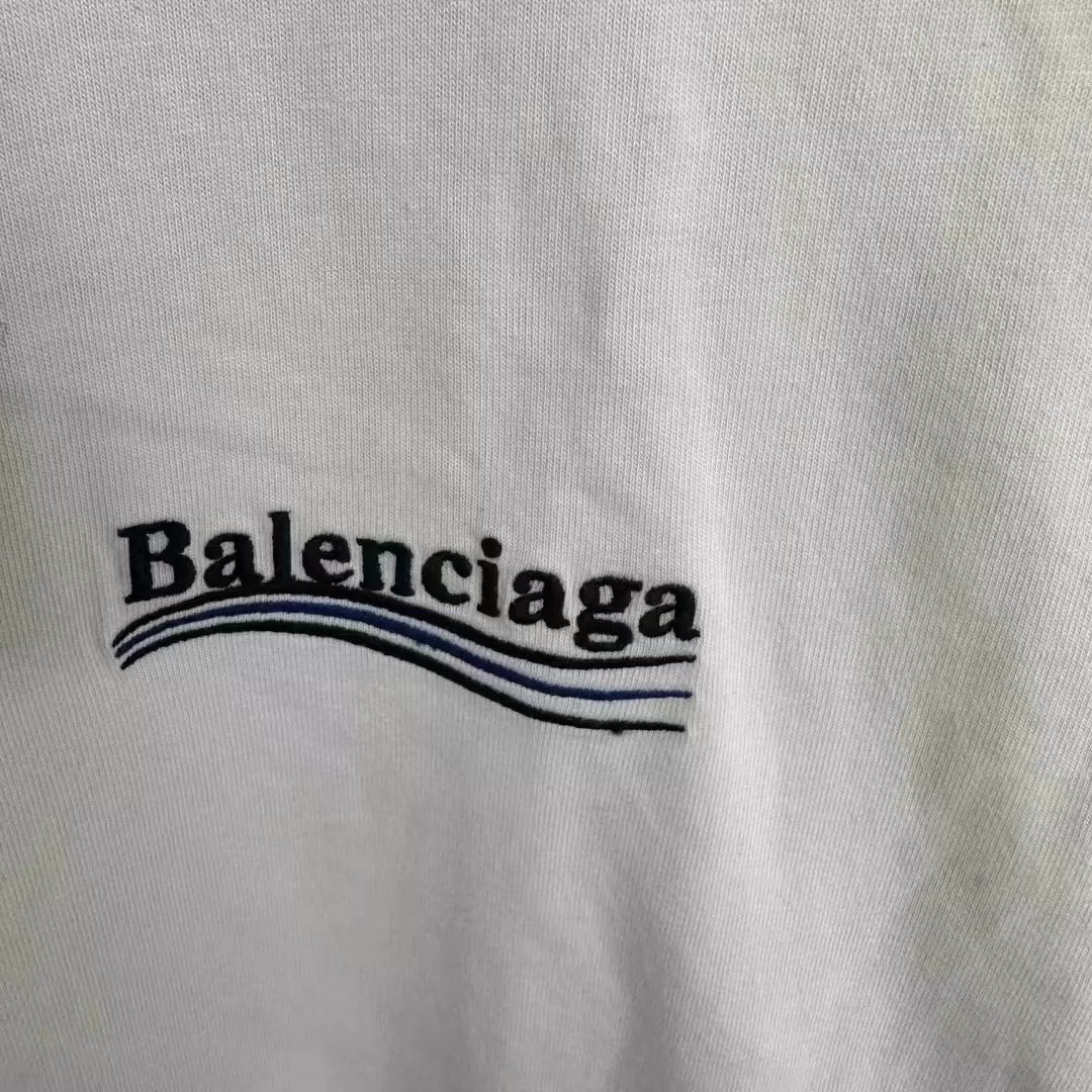 Balenciaga new cream white cola short sleeved shirt