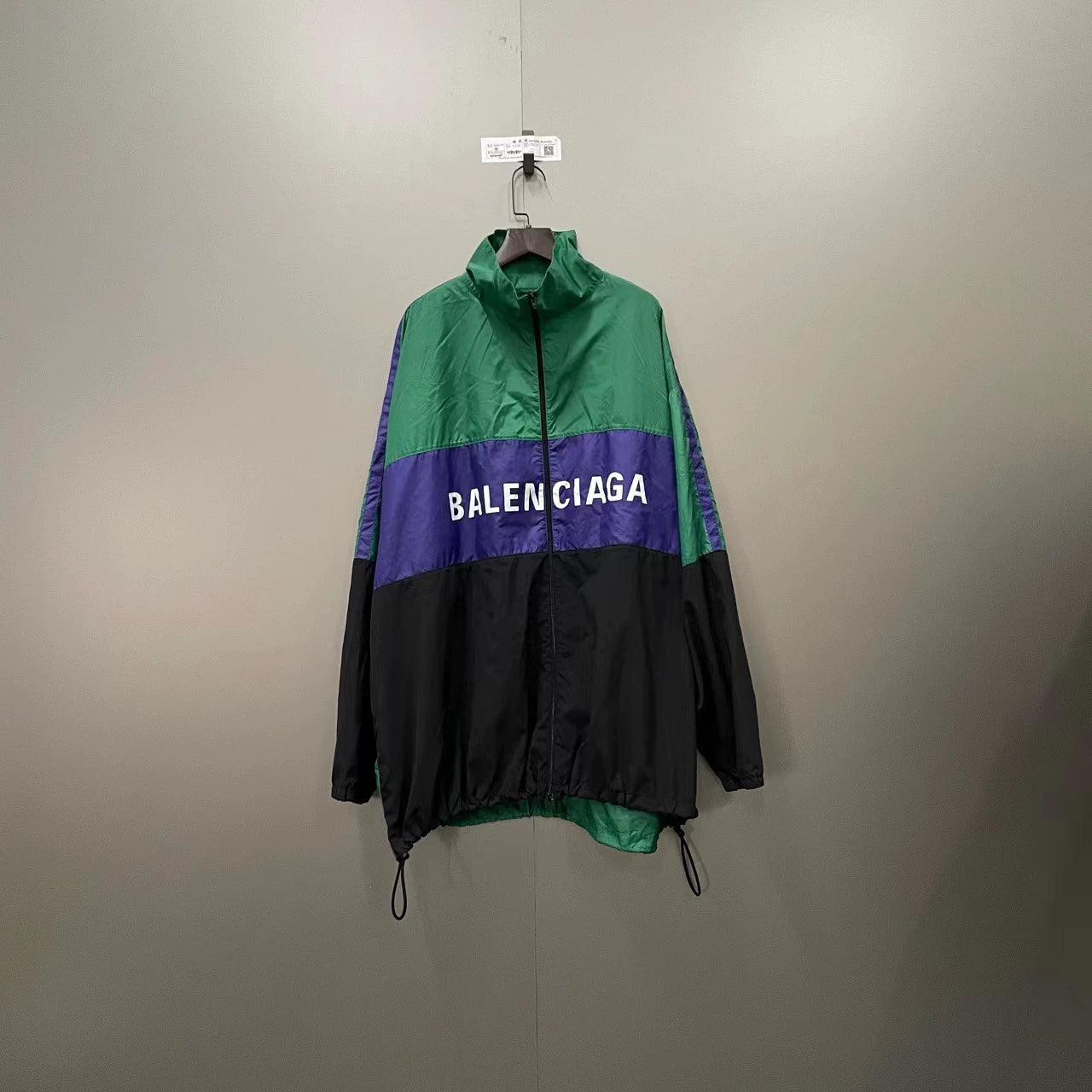 Balenciaga color blocked logo school uniform jacket