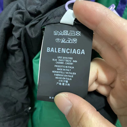 Balenciaga color blocked logo school uniform jacket