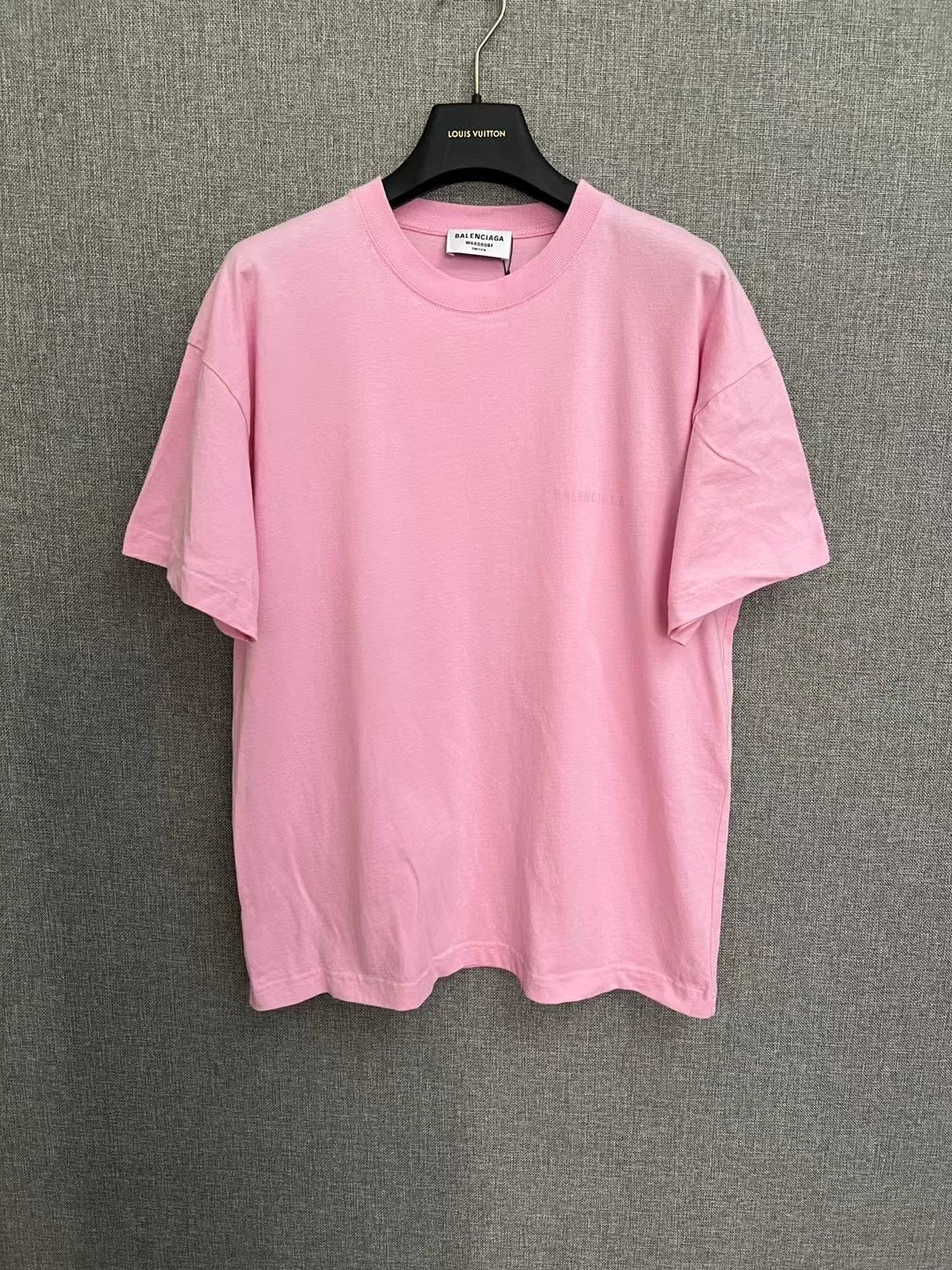 Balenciaga Pink Front and Rear Logo Short Sleeve