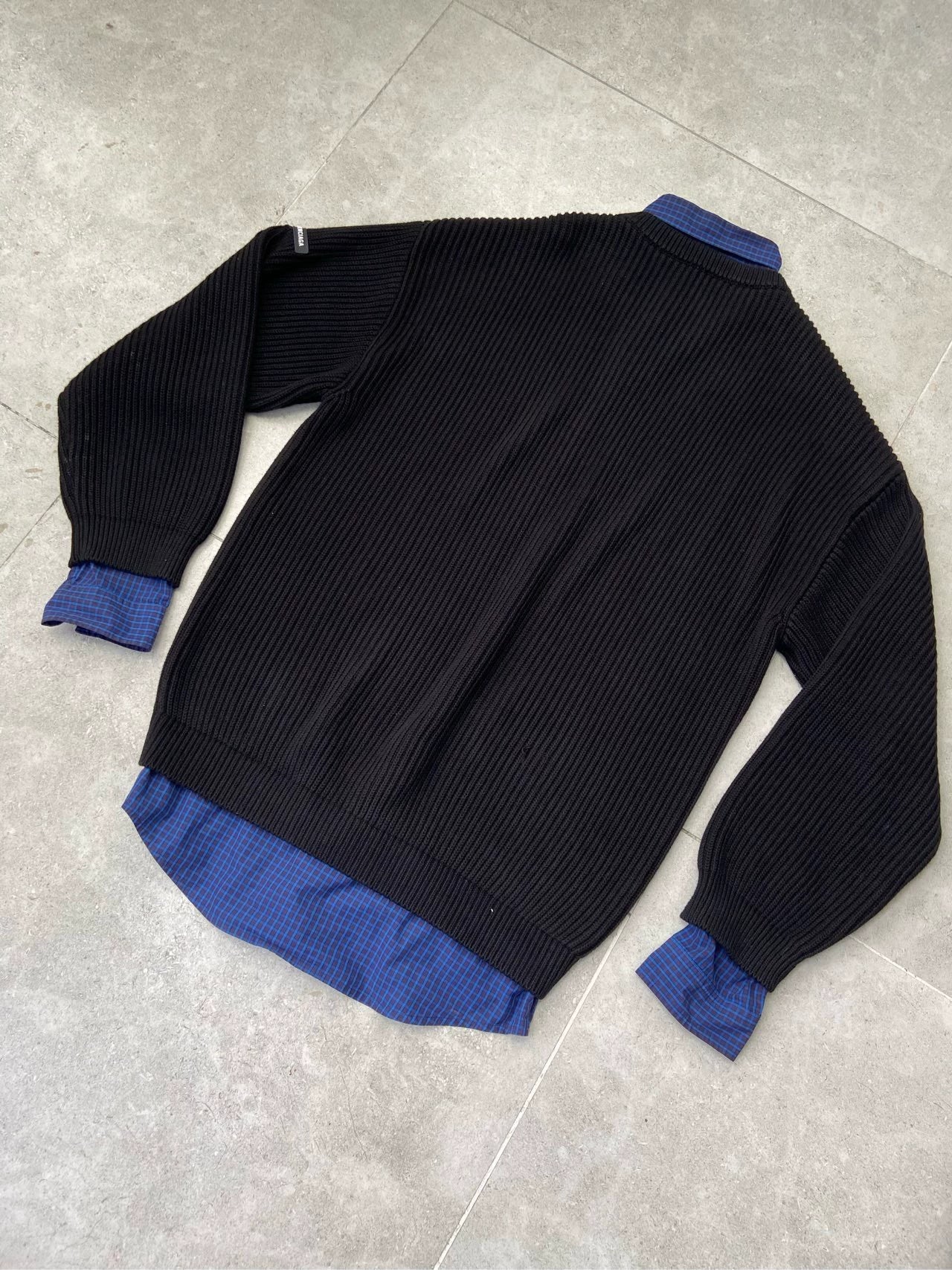 Balenciaga Thick Long Fake Two Piece Splicing Sweater