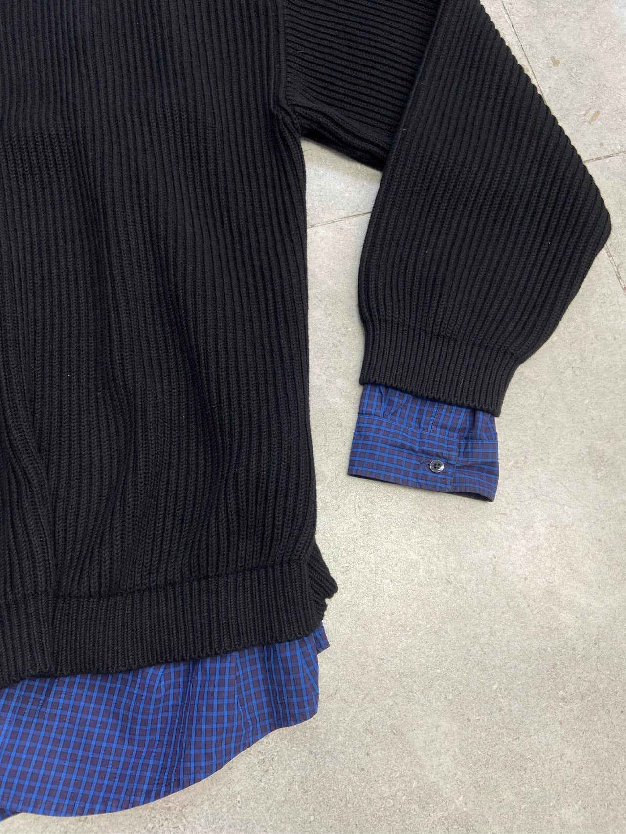 Balenciaga Thick Long Fake Two Piece Splicing Sweater