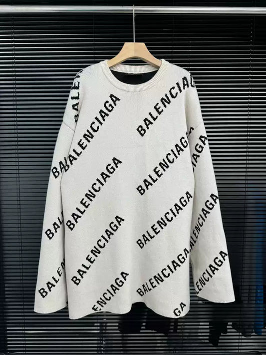 Balenciaga Full Letter Knitted Sweater