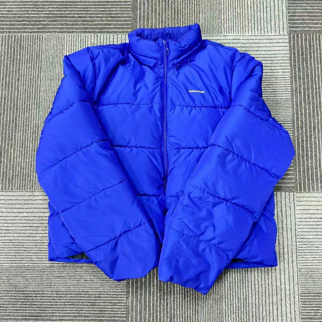 Balenciaga Blue Logo Down Jacket