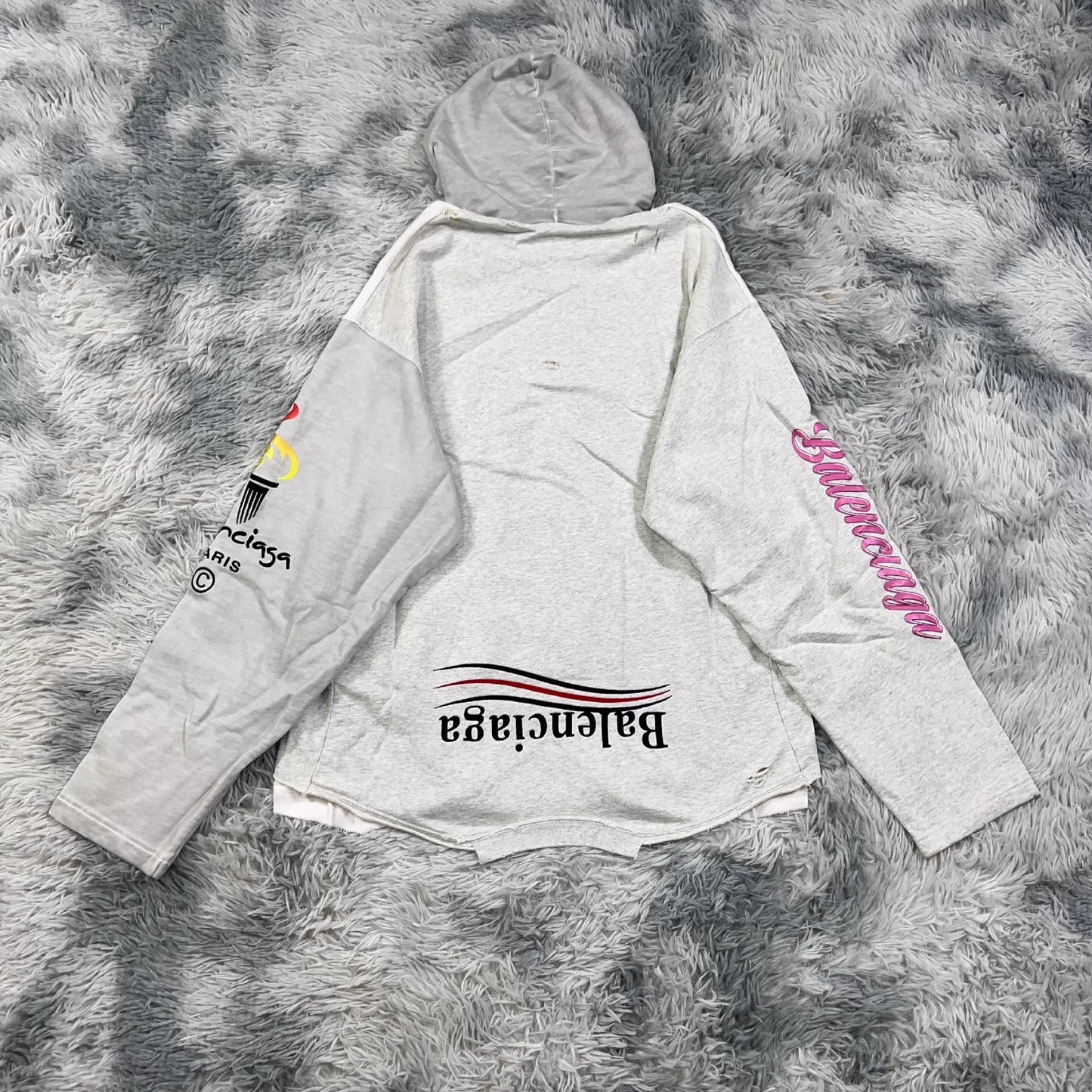 Balenciaga destroys hoodies