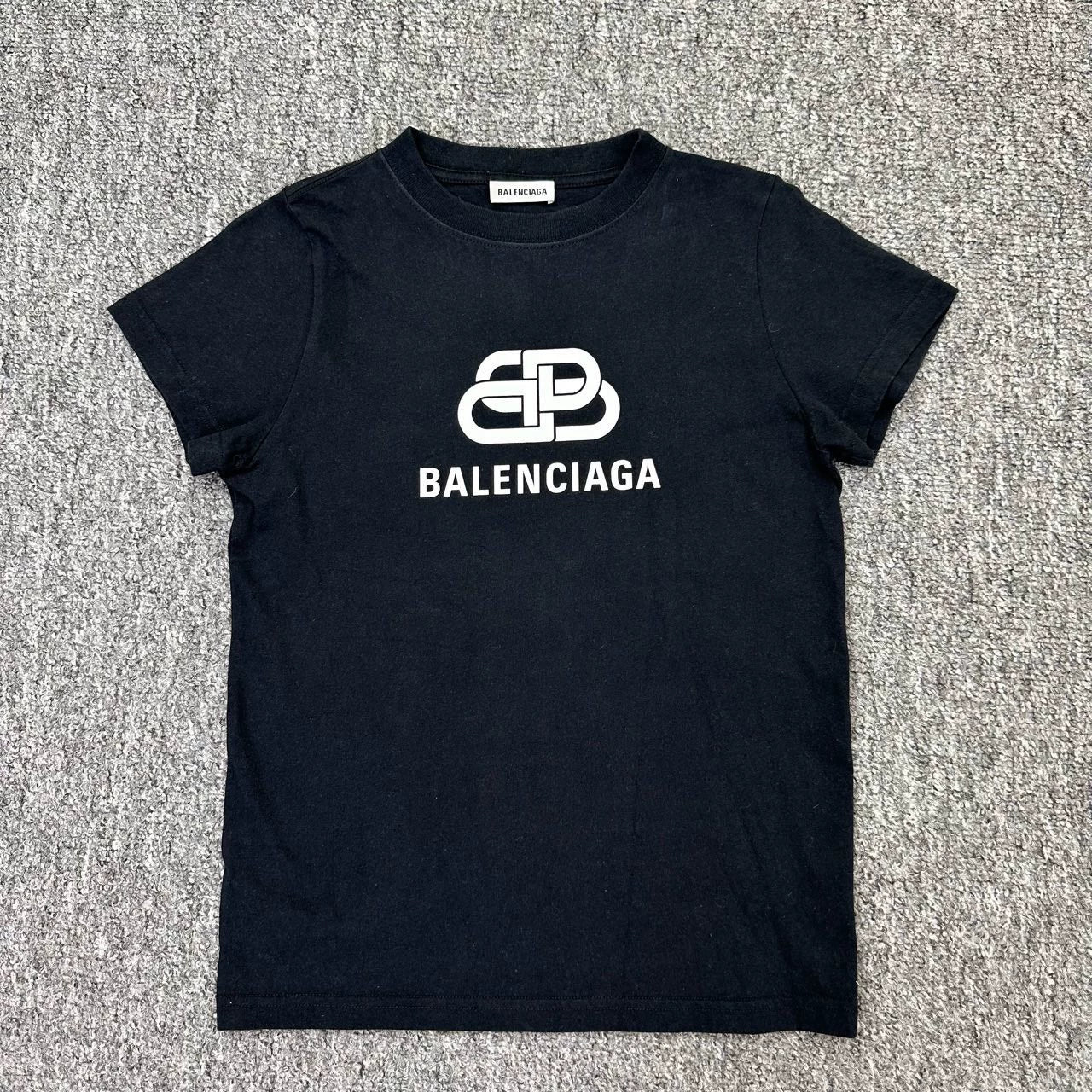 Balenciaga lock pattern black short sleeved shirt