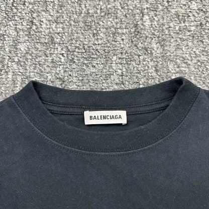 Balenciaga lock pattern black short sleeved shirt