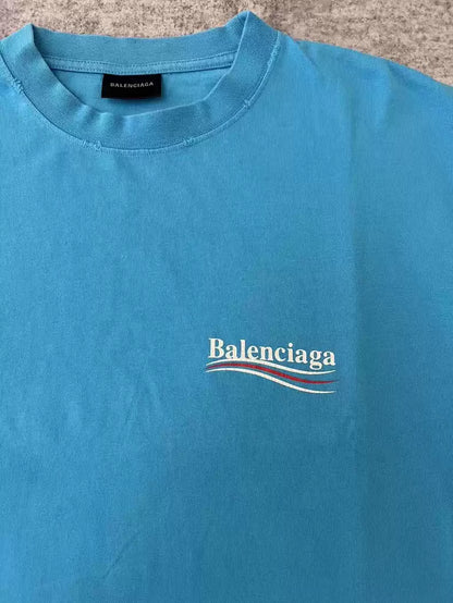 Balenciaga Blue Destruction Cola Short Sleeves