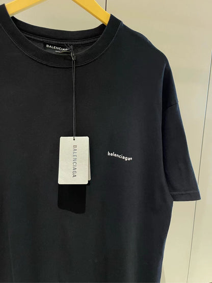 Balenciaga Black Small Logo Short Sleeve