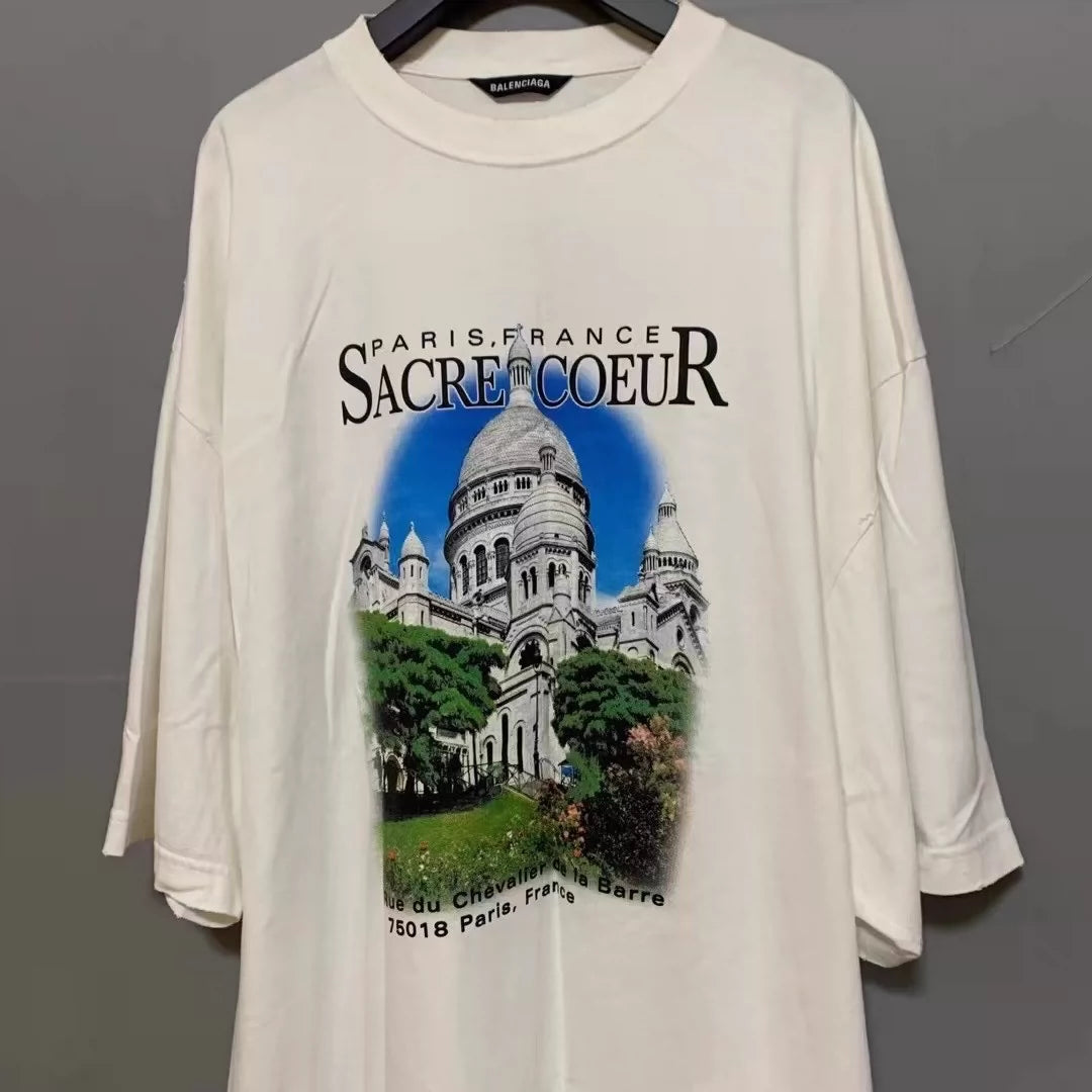 Balenciaga new church white short sleeved shirt