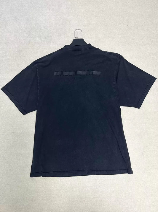 Balenciaga 22fw Remove Line Obstruction Washed Old Short sleeved T-shirt