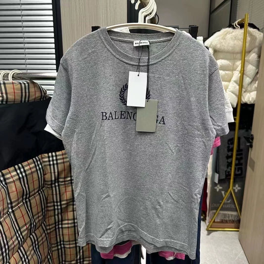 Balenciaga grey wheat ear short sleeved shirt