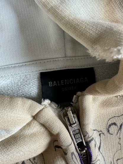 Balenciaga tattoo mud dyed graffiti jacket