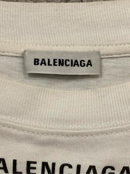 Balenciaga WFP Charity White Wheat Ear Logo Printed Short Sleeve