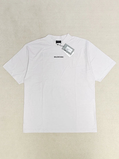 Balenciaga 23fw Embroidered Logo Grey White Short Sleeve