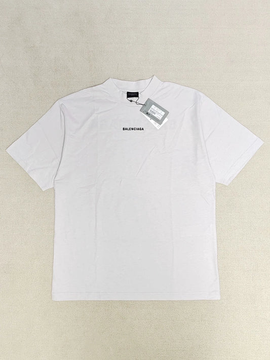 Balenciaga 23fw Embroidered Logo Grey White Short Sleeve