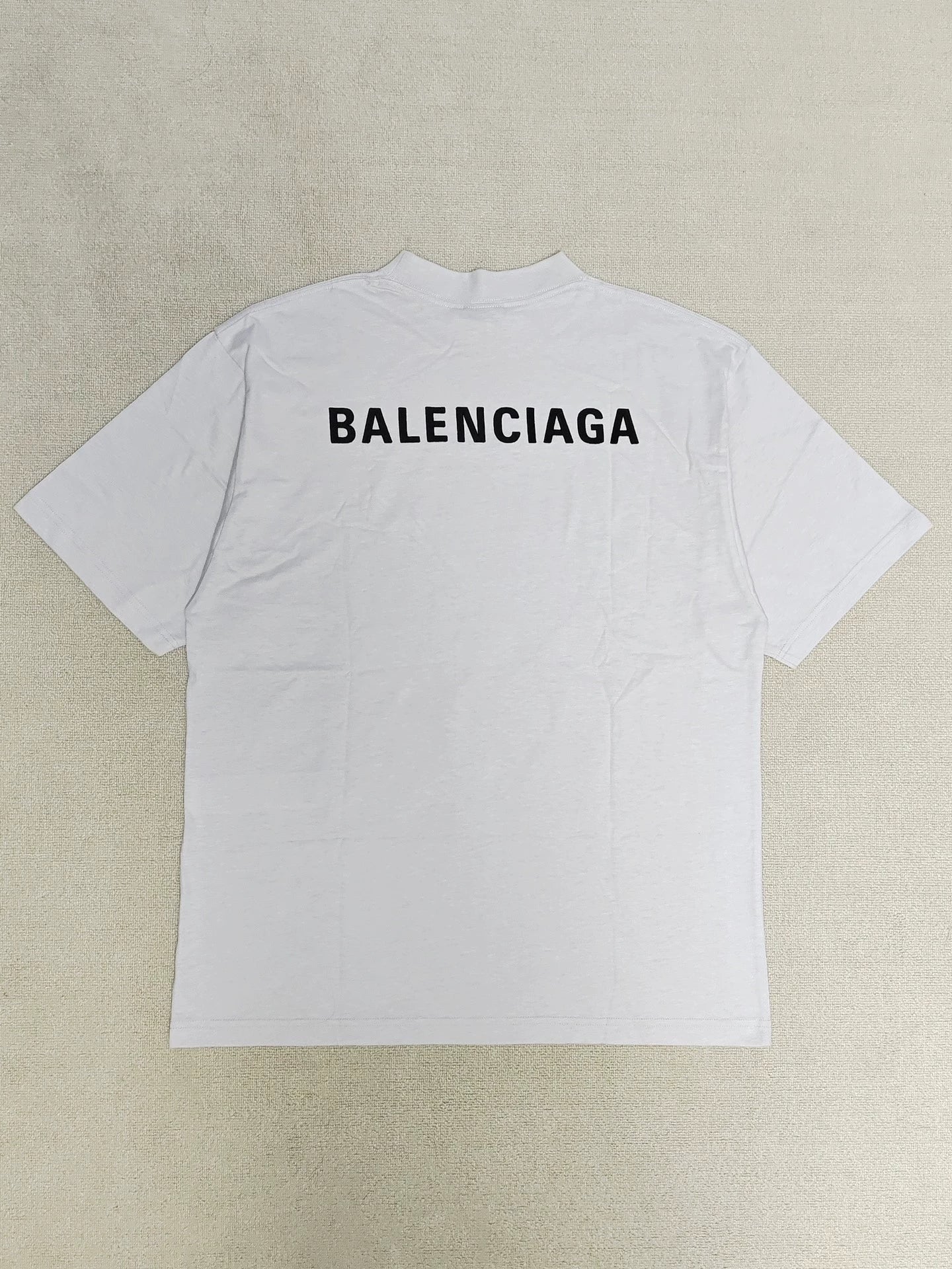 Balenciaga 23fw Embroidered Logo Grey White Short Sleeve