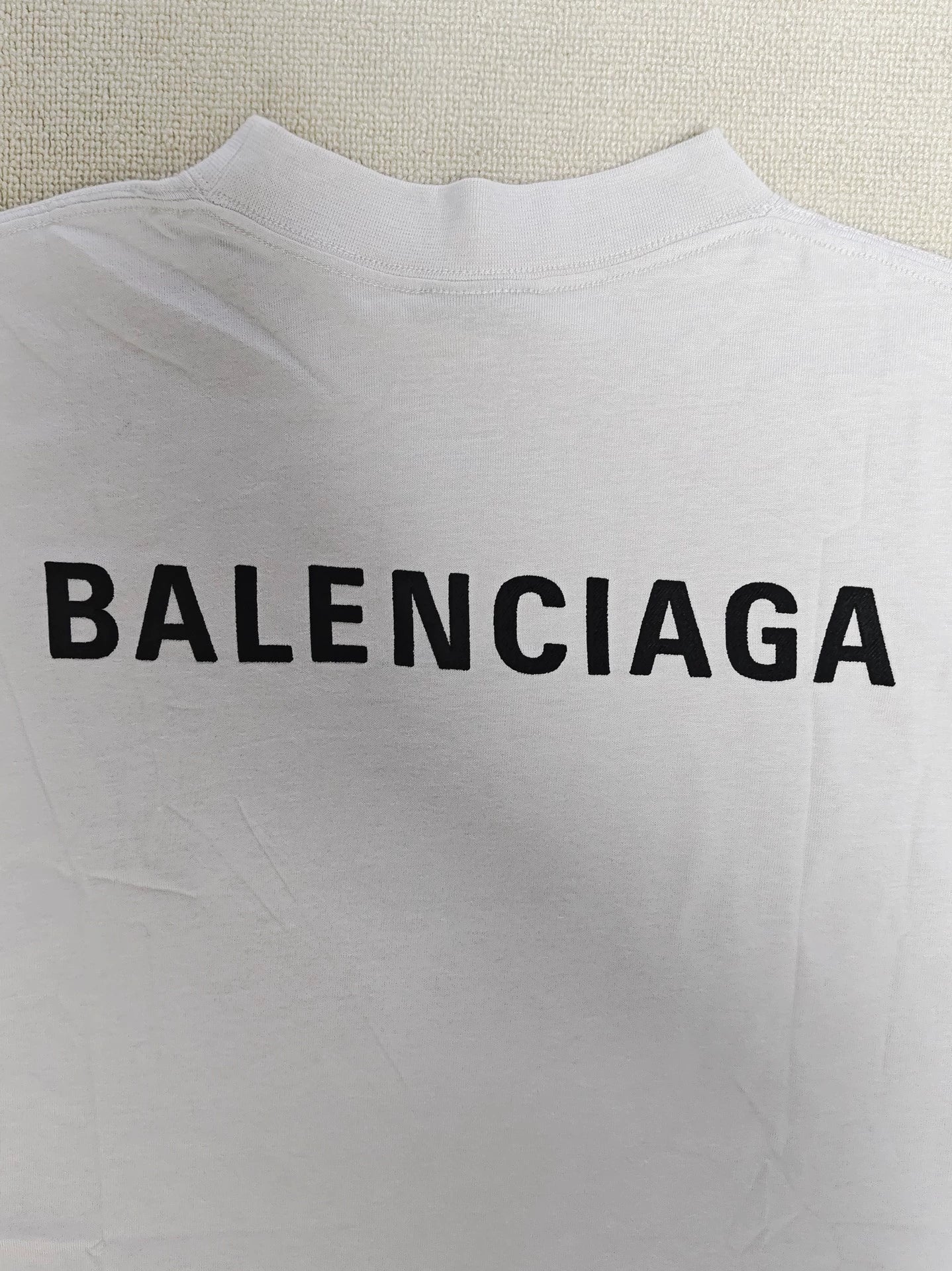 Balenciaga 23fw Embroidered Logo Grey White Short Sleeve